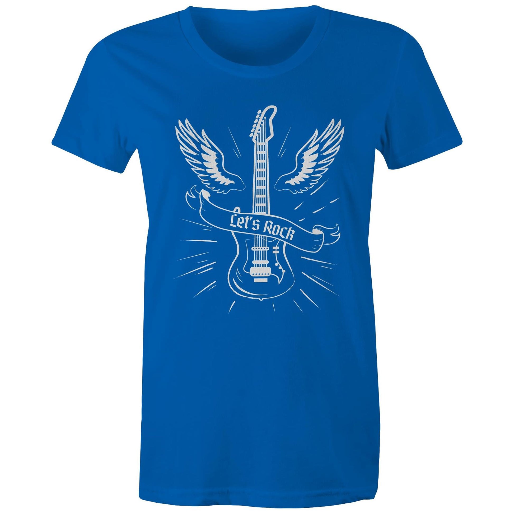 Let's Rock - Womens T-shirt Bright Royal Womens T-shirt Music