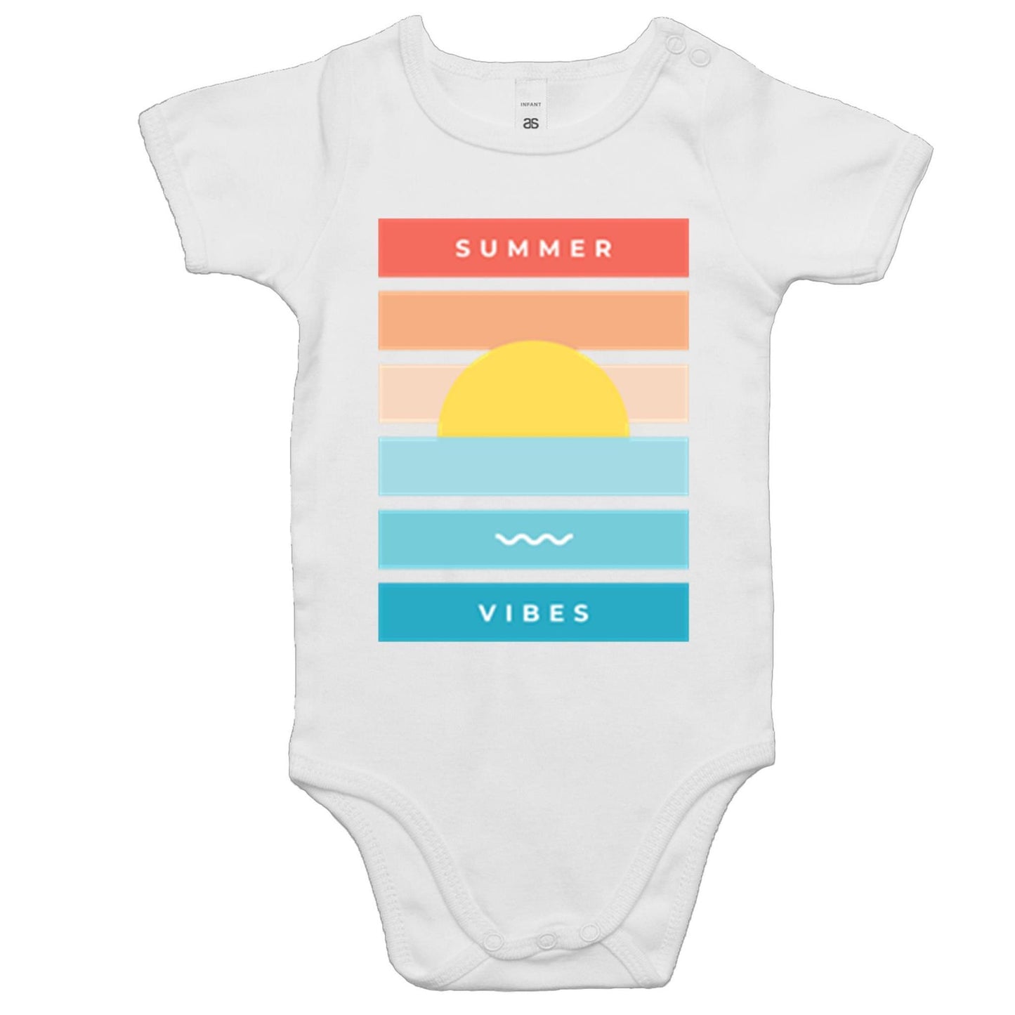Summer Vibes - Baby Bodysuit White Baby Bodysuit kids Summer