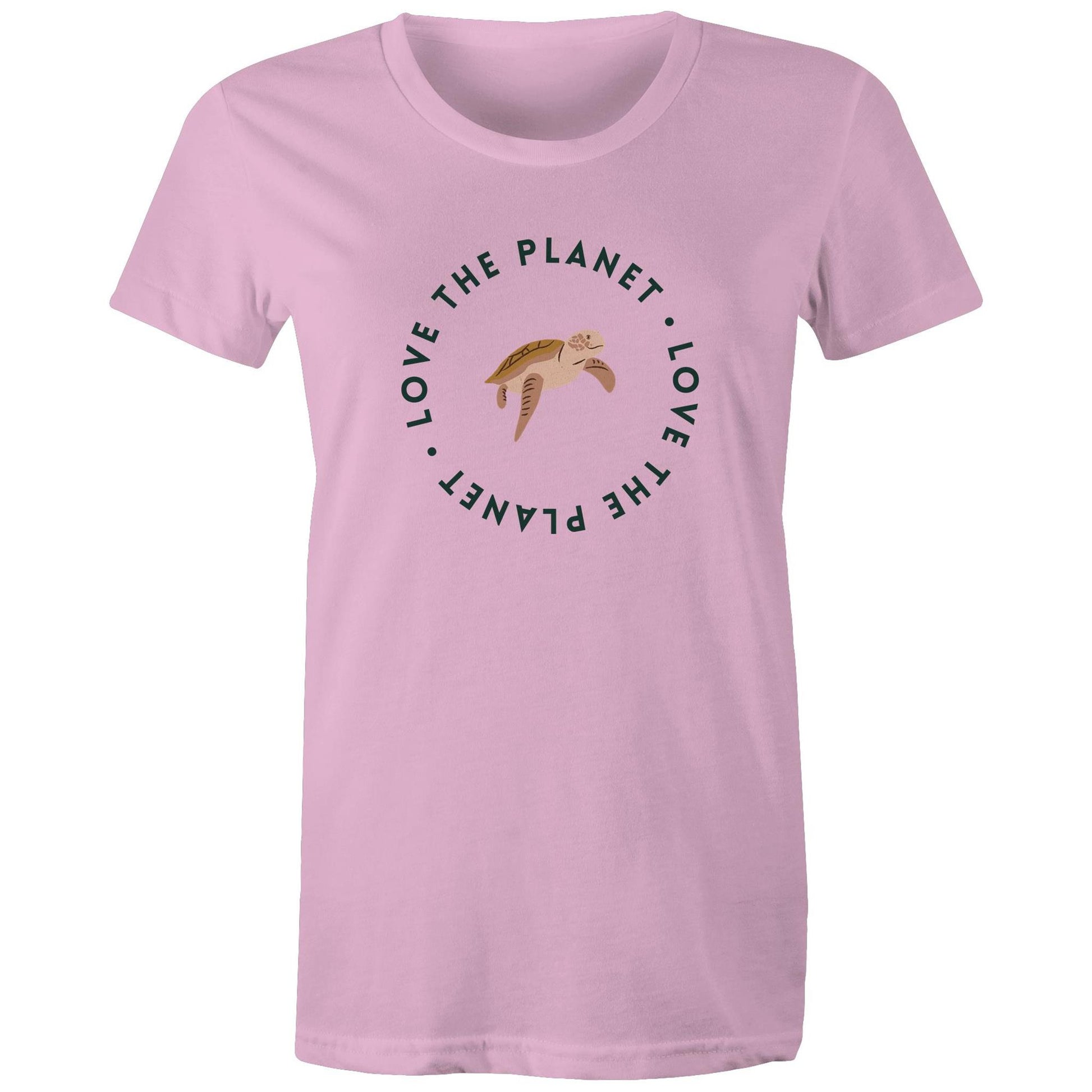 Love The Planet - Womens T-shirt Pink Womens T-shirt animal Environment