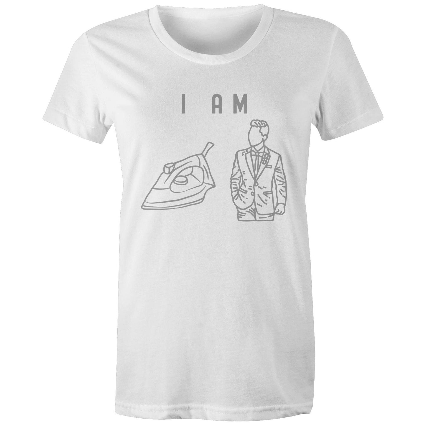 I Am Ironing Man - Womens T-shirt White Womens T-shirt comic Funny