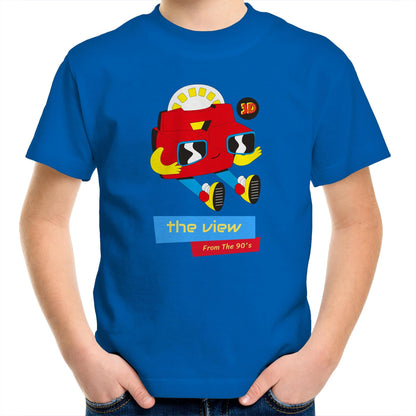 The View From The 90's - Kids Youth Crew T-Shirt Bright Royal Kids Youth T-shirt Retro