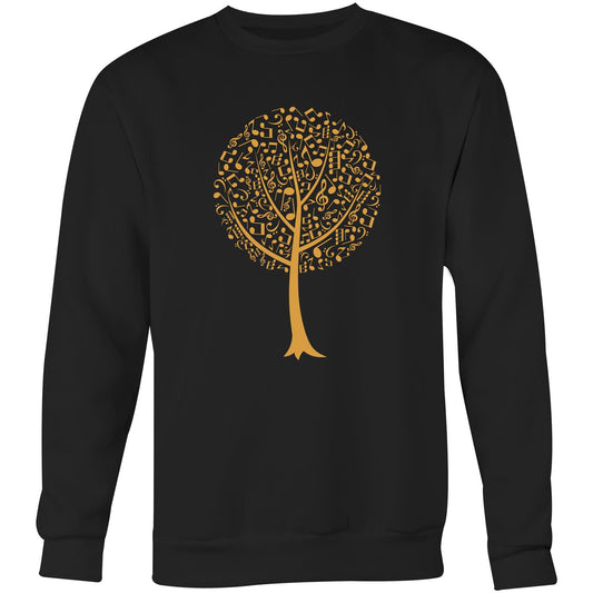 Music Tree - Crew Sweatshirt Black Sweatshirt Mens Music Plants Womens