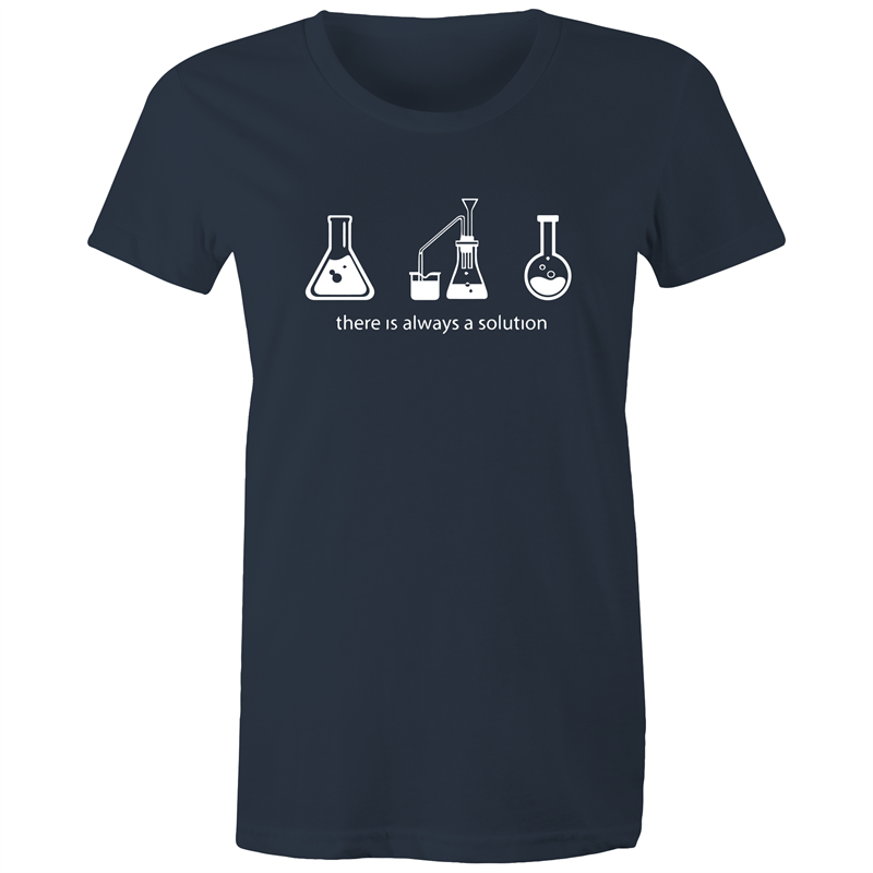 There Is Always A Solution - Women's T-shirt Navy Womens T-shirt Science Womens