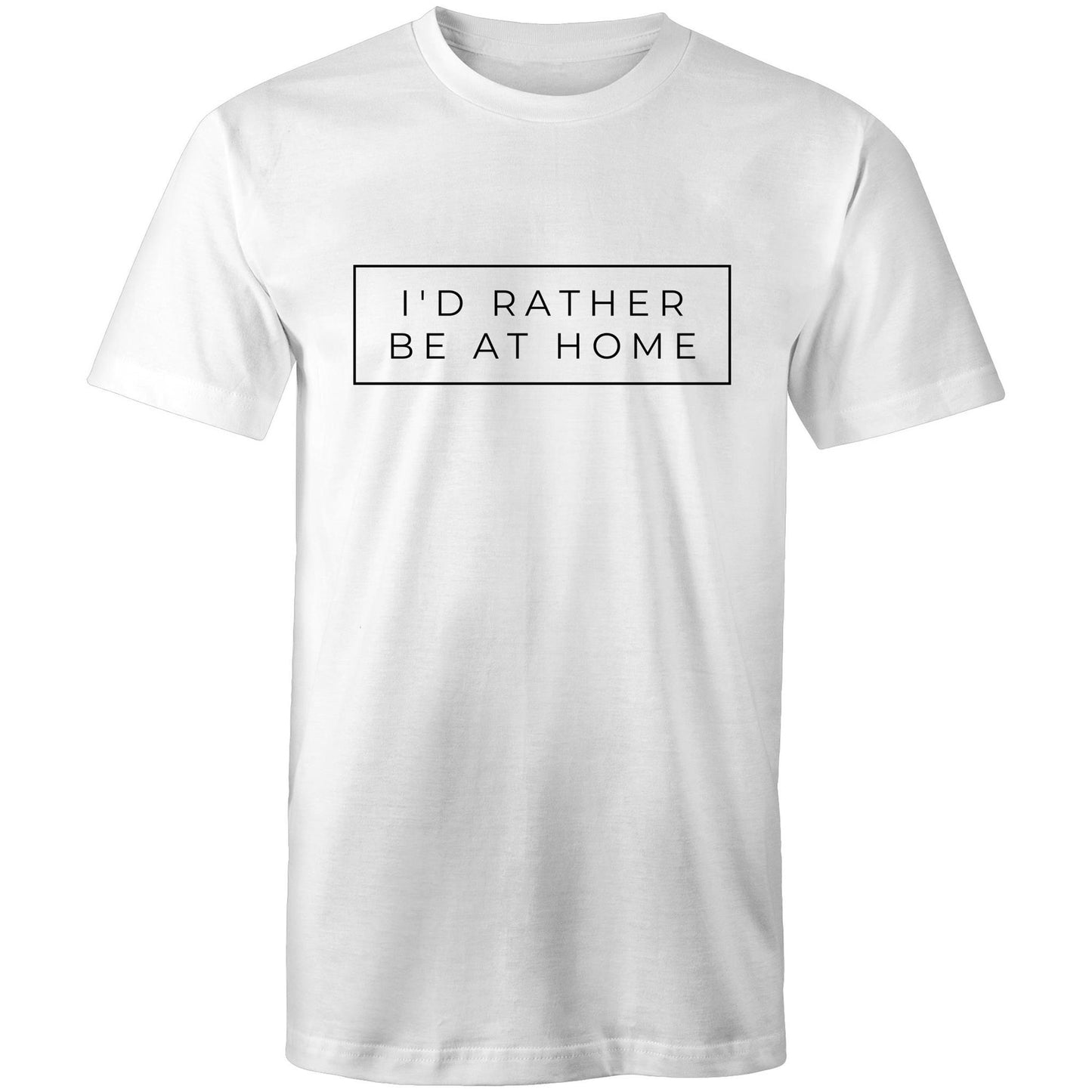 I'd Rather Be At Home - Mens T-Shirt White Mens T-shirt Funny
