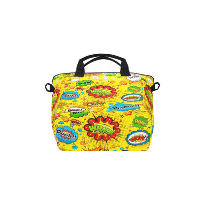 Comic Book Yellow - Tote Bag with Shoulder Strap Nylon Tote Bag