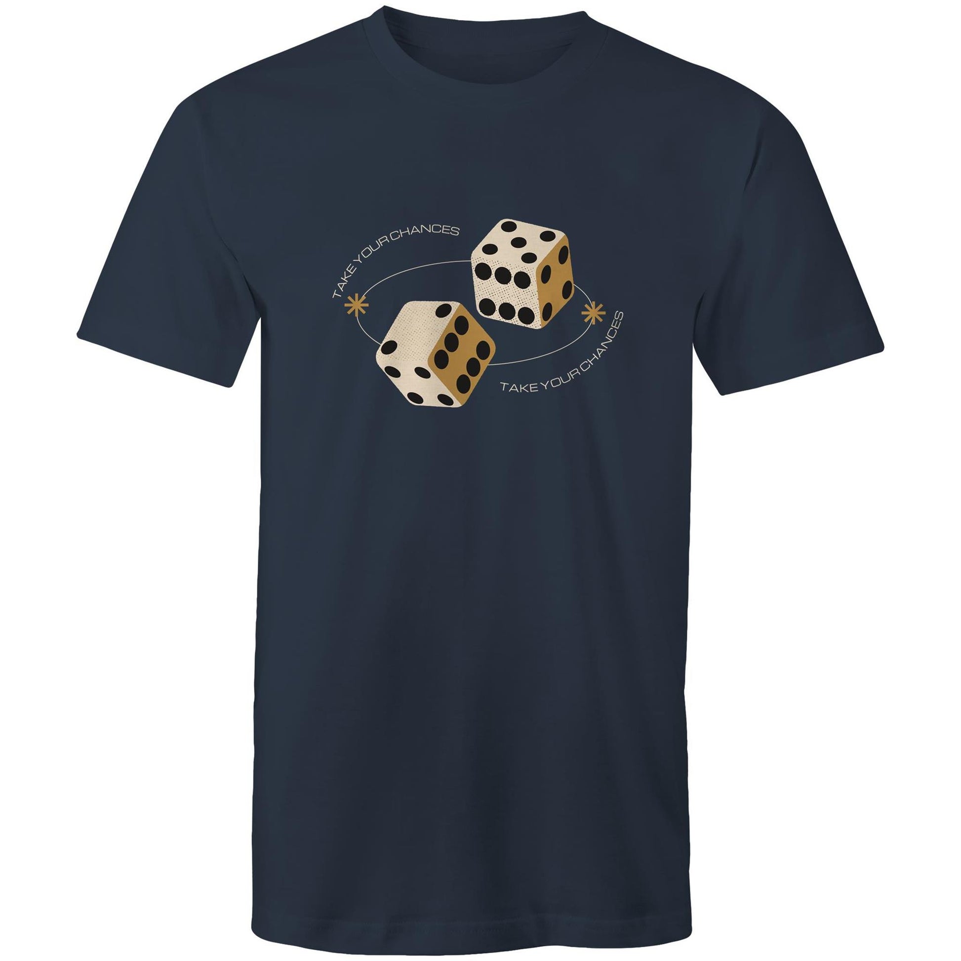 Dice, Take Your Chances - Mens T-Shirt Navy Mens T-shirt Games