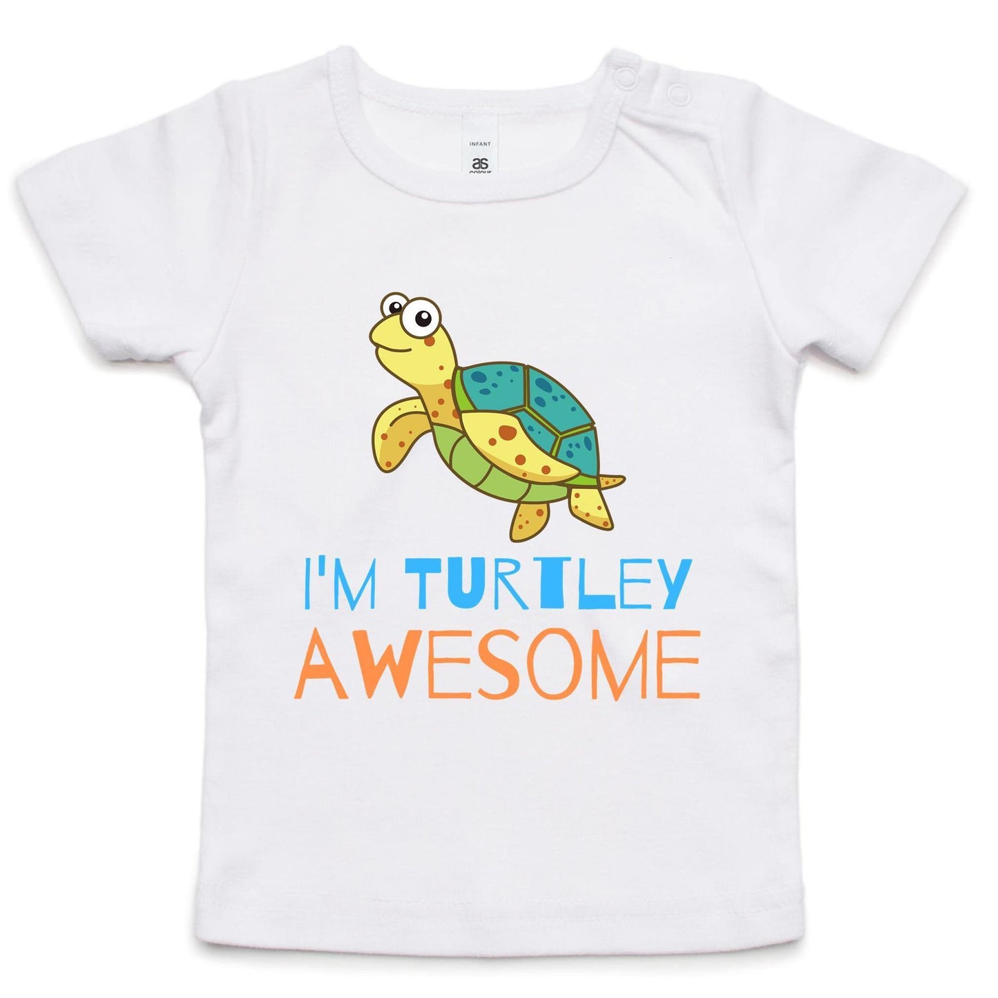I'm Turtley Awesome - Baby T-shirt White Baby T-shirt animal kids