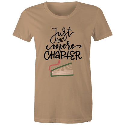 Just One More Chapter - Womens T-shirt Tan Womens T-shirt Reading
