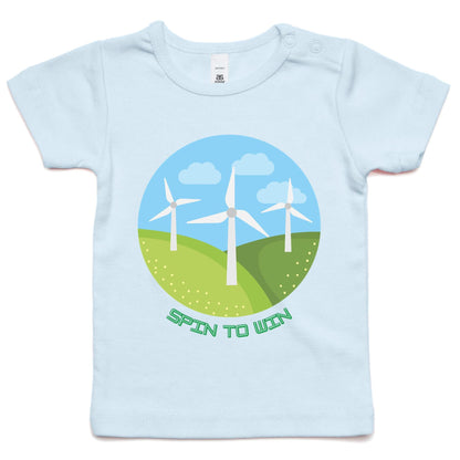 Spin To Win - Baby T-shirt Powder Blue Baby T-shirt Environment kids