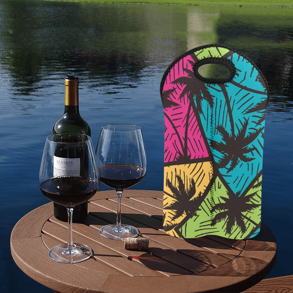 Palm Trees - 2-Bottle Neoprene Wine Bag 2 Bottle Wine Bag Printed Offshore