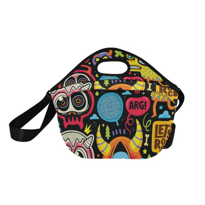 Monster Kids - Neoprene Lunch Bag/Large Neoprene Lunch Bag/Large Printed Offshore Sci Fi