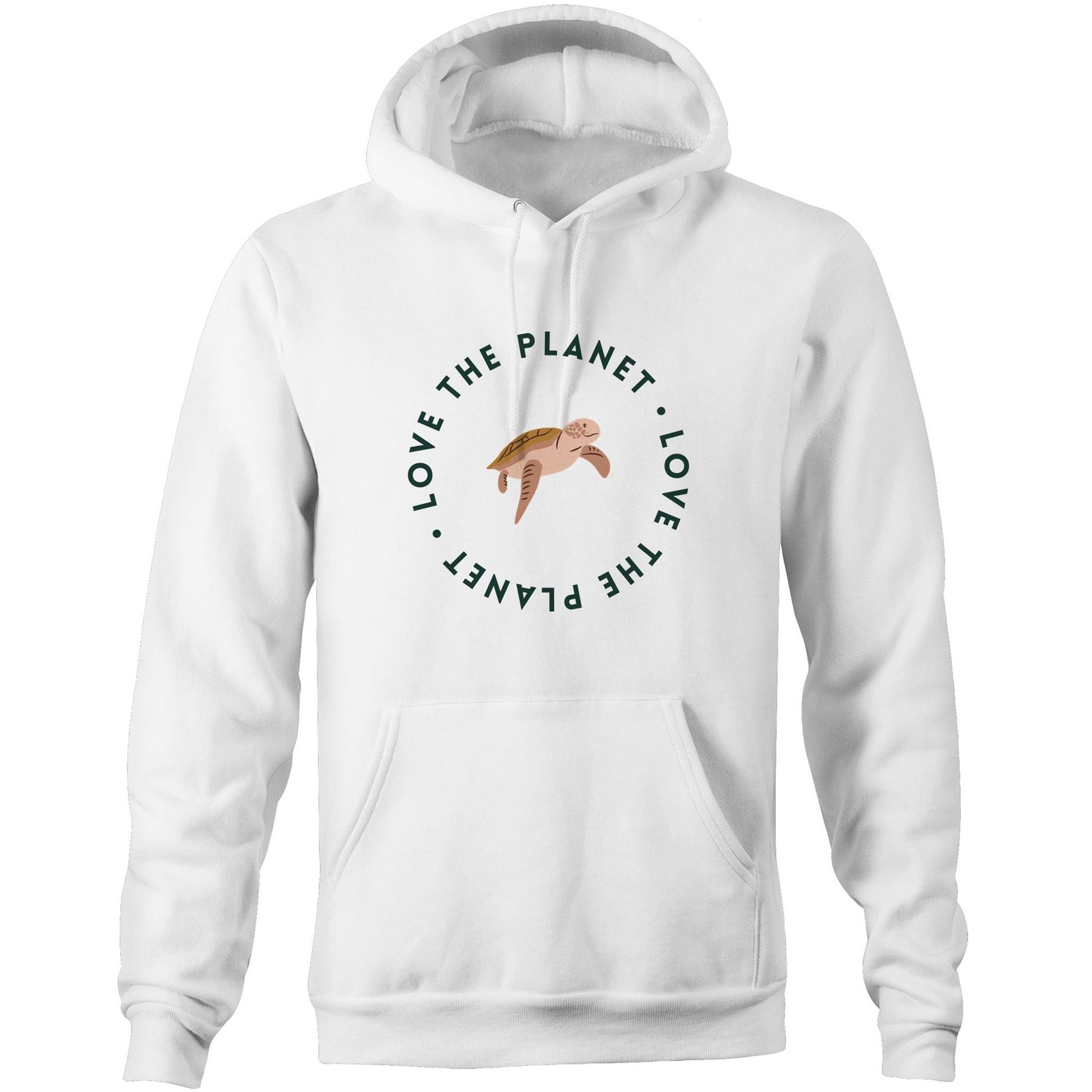 Love The Planet - Pocket Hoodie Sweatshirt White Hoodie animal Environment