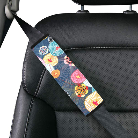 Abstract Floral Car Seat Belt Cover 7''x10'' (Pack of 2) Car Seat Belt Cover 7x10 (Pack of 2)