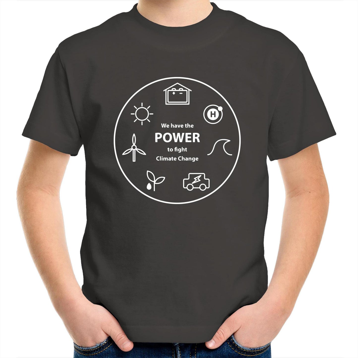 We Have The Power - Kids Youth Crew T-Shirt Charcoal Kids Youth T-shirt Environment