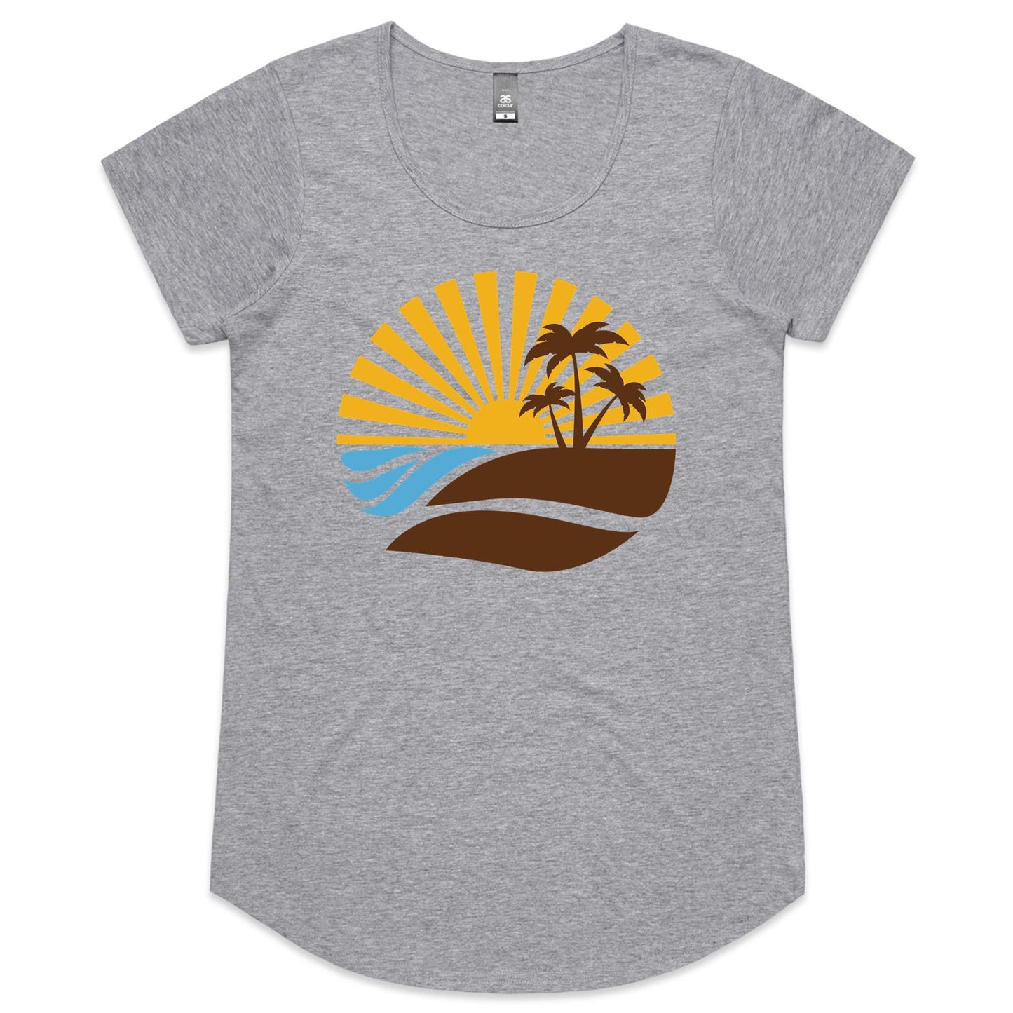Vintage Surf - Womens Scoop Neck T-Shirt Grey Marle Womens Scoop Neck T-shirt Retro Summer Womens