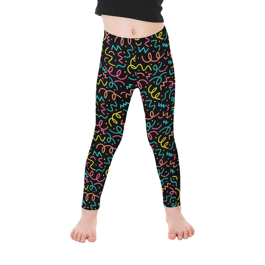 Squiggle Time - Kid's Ankle Length Leggings Kids Leggings Printed Offshore