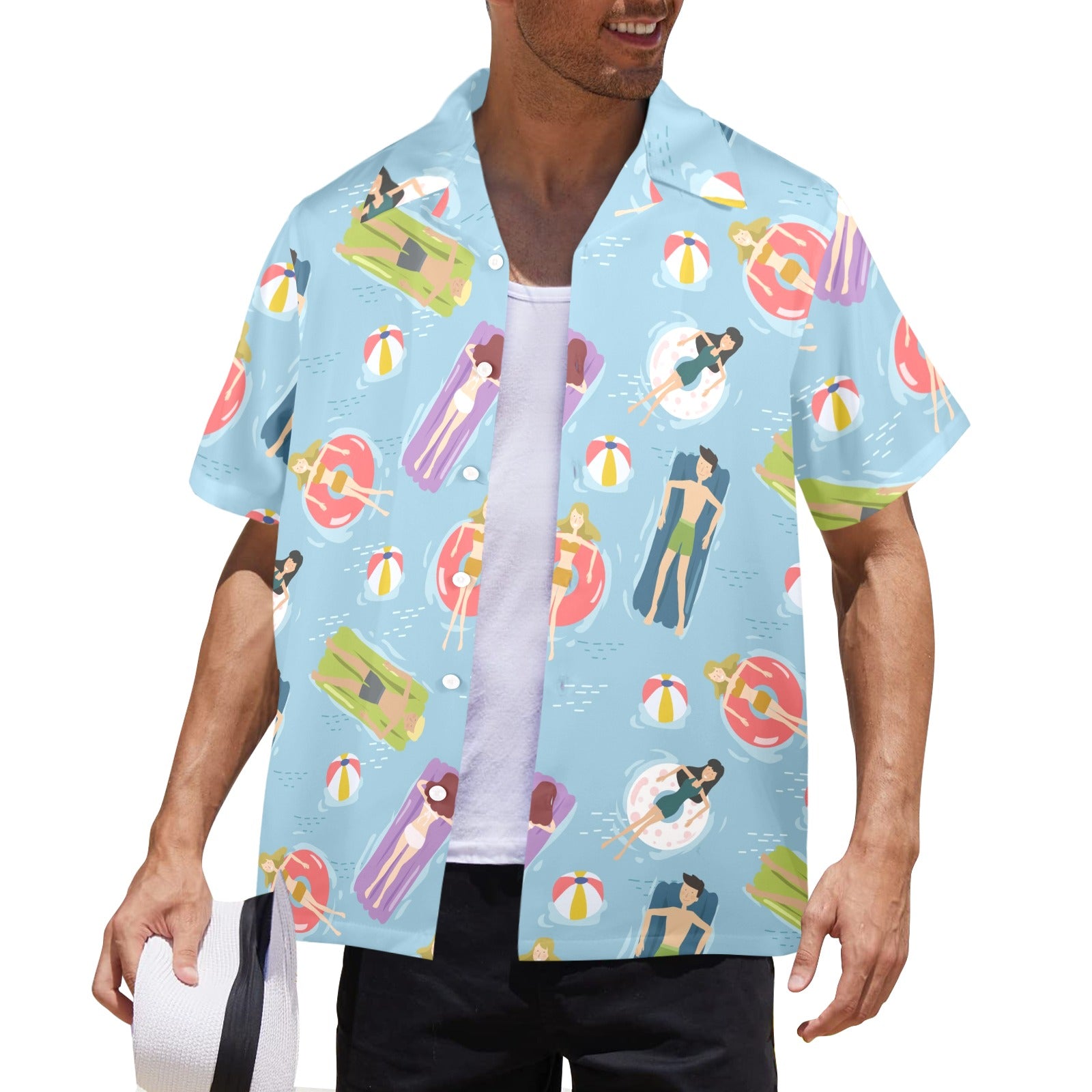 Beach Float - Mens Hawaiian Shirt Mens Hawaiian Shirt