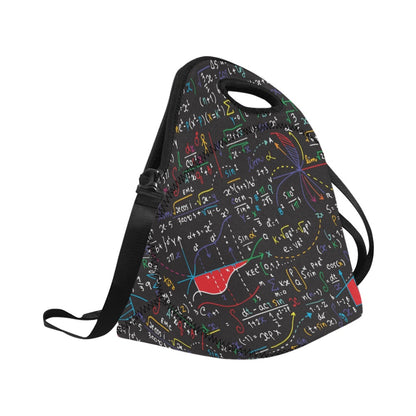 Colourful Maths Formulas - Neoprene Lunch Bag/Large Neoprene Lunch Bag/Large Maths Printed Offshore Science