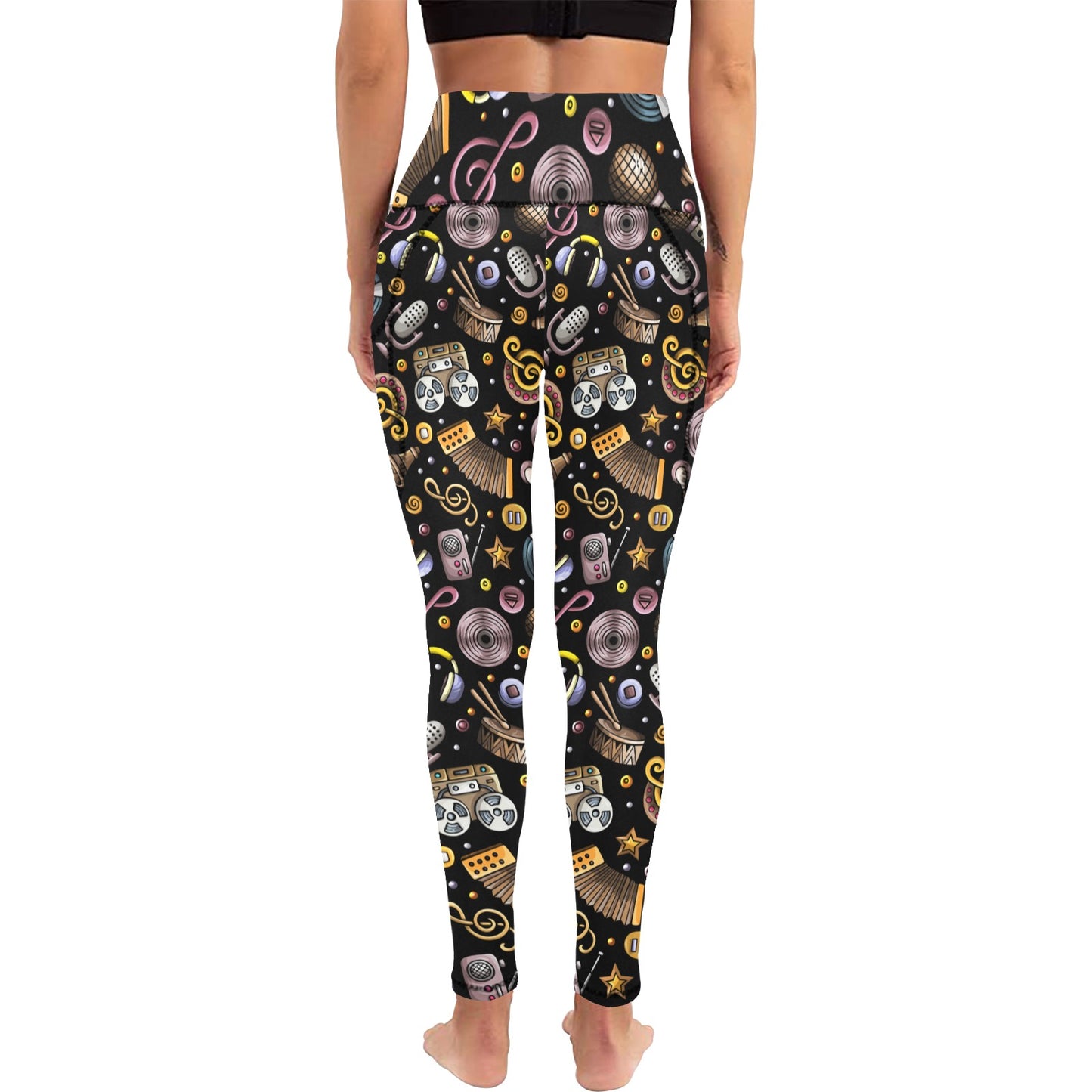 Retro Music Mix - Women's Leggings with Pockets Women's Leggings with Pockets S - 2XL Music