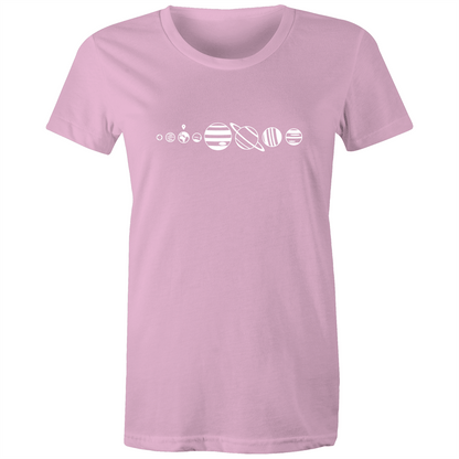 You Are Here - Women's T-shirt Pink Womens T-shirt Space Womens