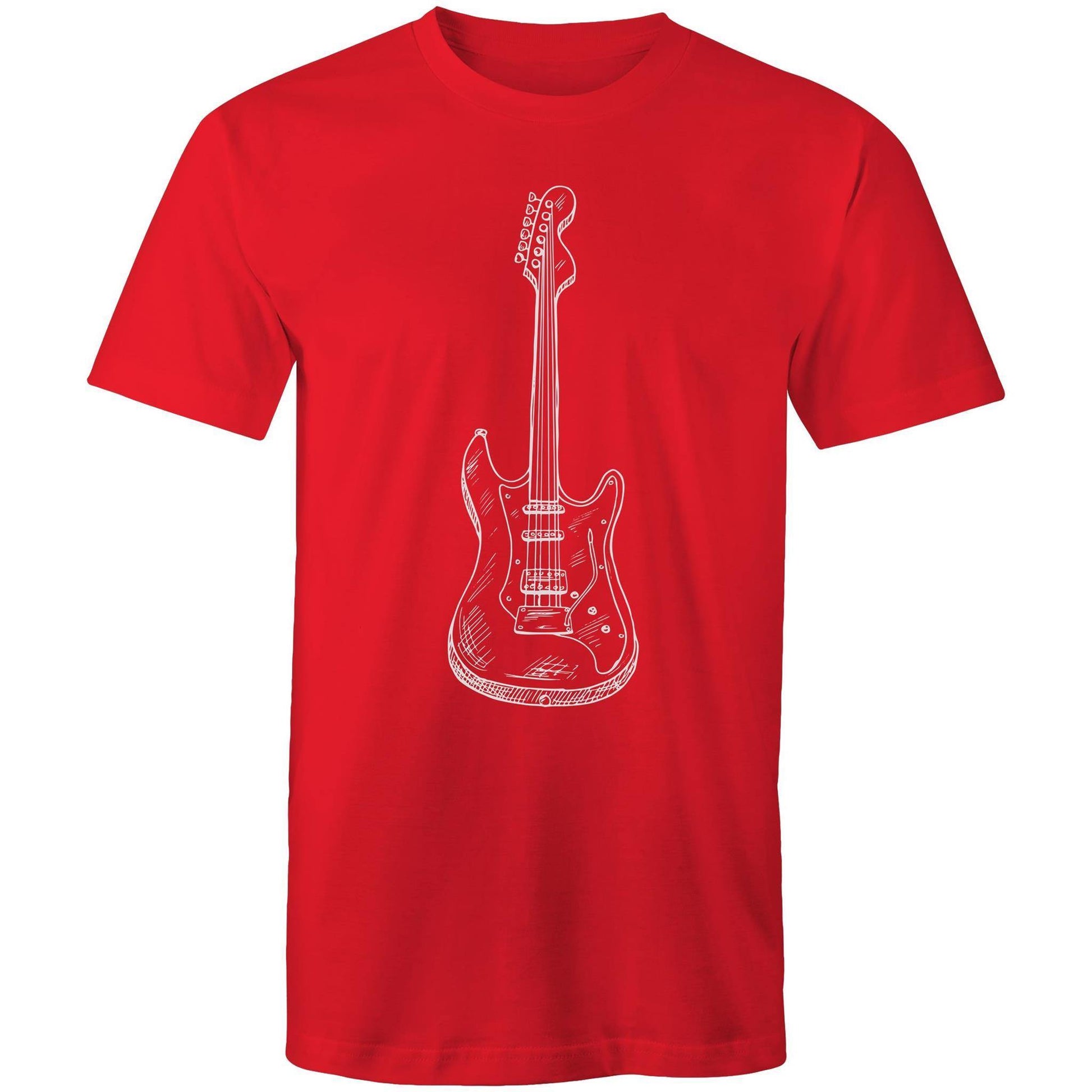 Guitar - Mens T-Shirt Red Mens T-shirt Mens Music
