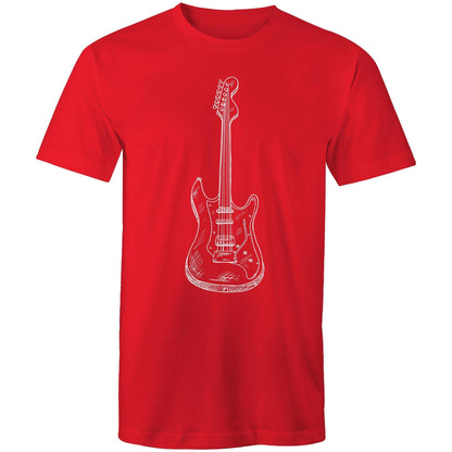 Guitar - Mens T-Shirt Red Mens T-shirt Mens Music