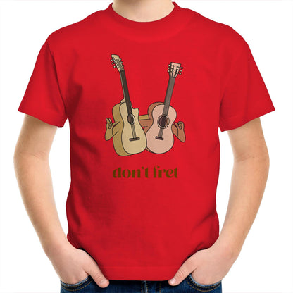 Don't Fret - Kids Youth Crew T-Shirt Red Kids Youth T-shirt Music