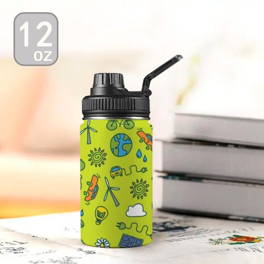 Go Green - Kids Water Bottle with Chug Lid (12 oz) Kids Water Bottle with Chug Lid Environment