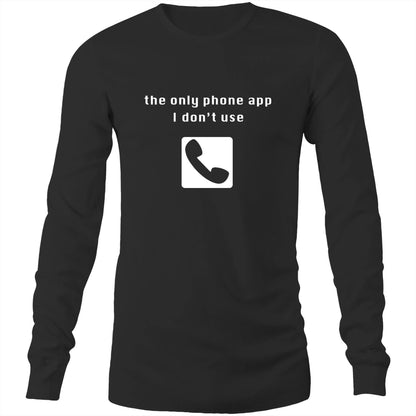 Phone App - Long Sleeve T-Shirt Black Unisex Long Sleeve T-shirt Mens Womens