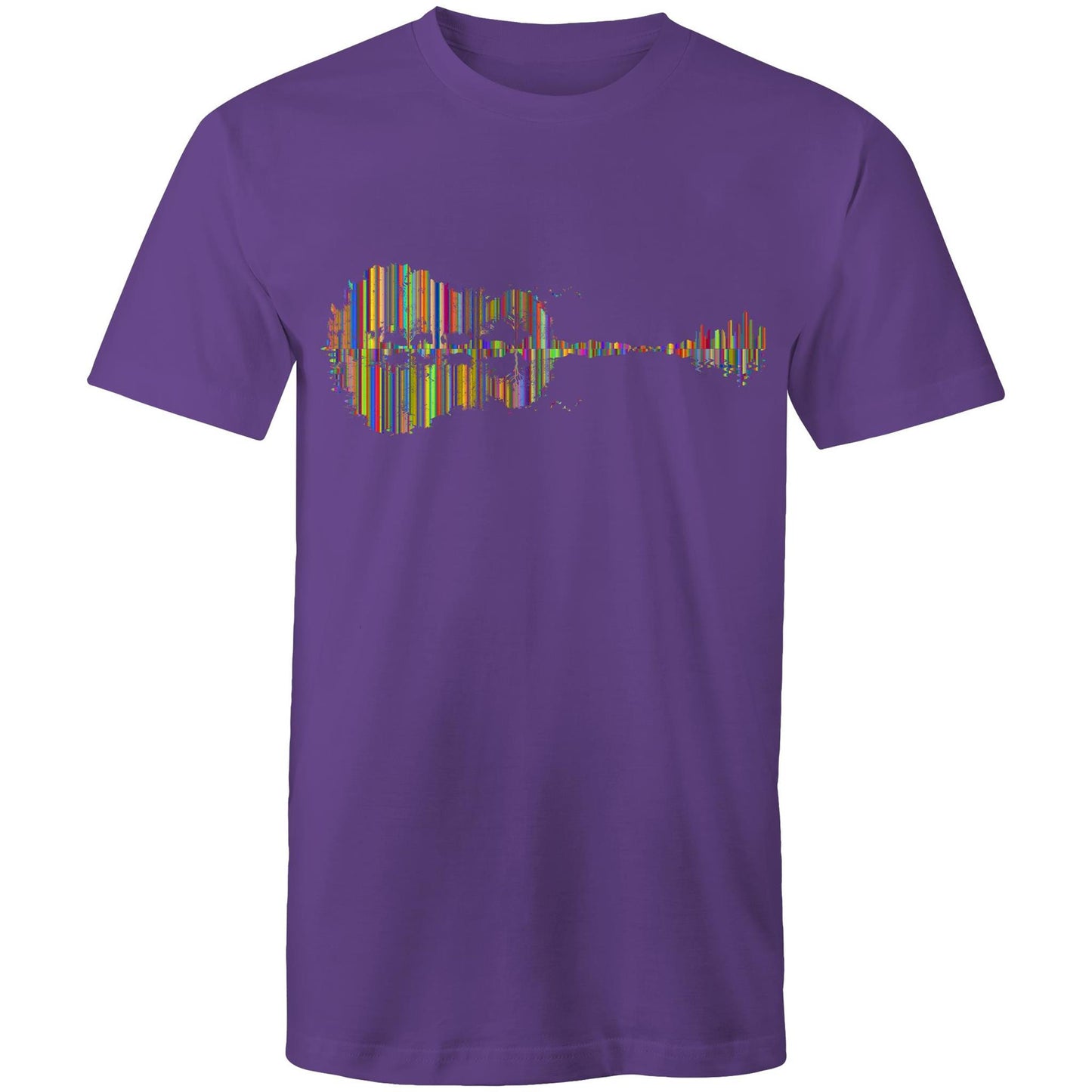 Guitar Reflection In Colour - Mens T-Shirt Purple Mens T-shirt Music