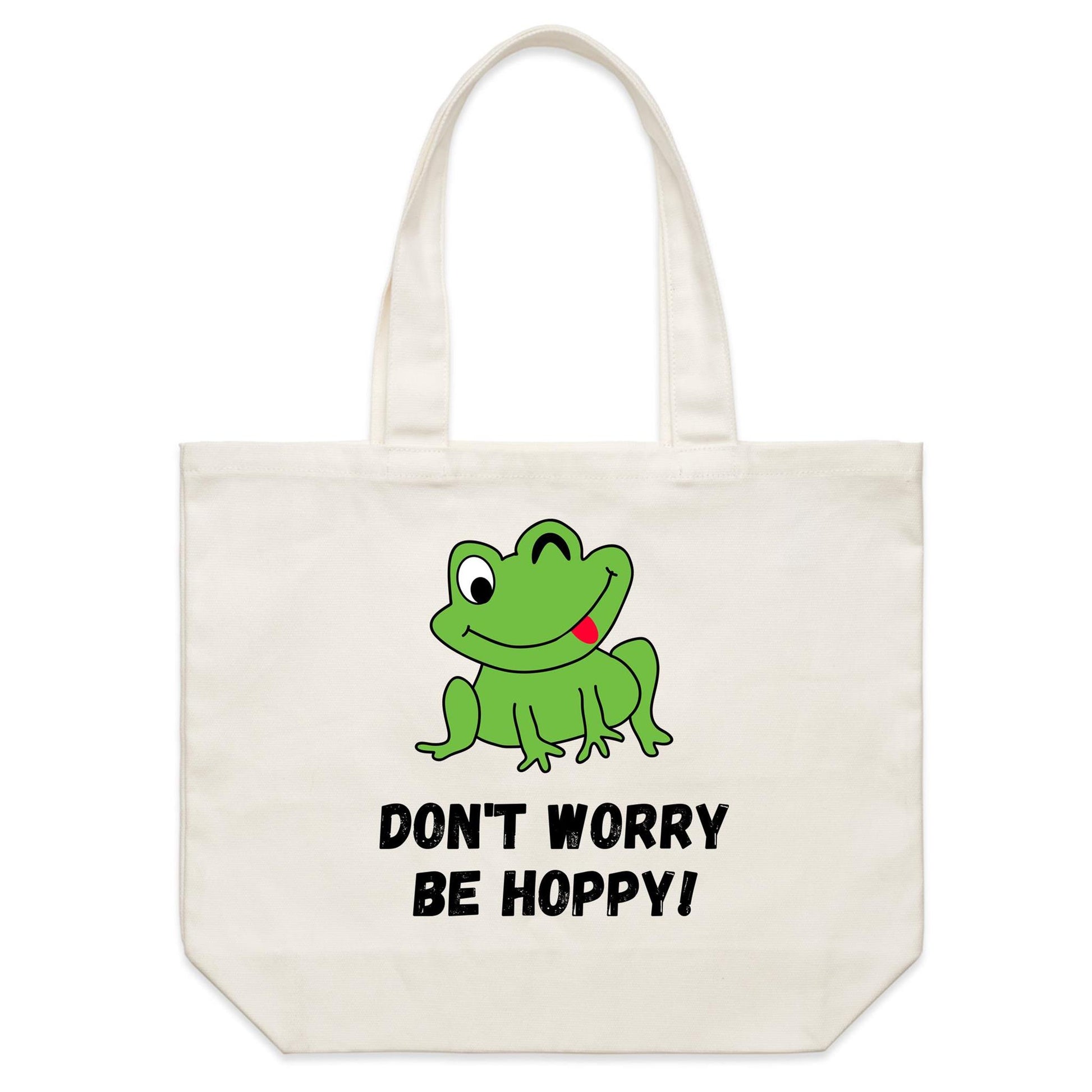 Don't Worry Be Hoppy - Shoulder Canvas Tote Bag Default Title Shoulder Tote Bag