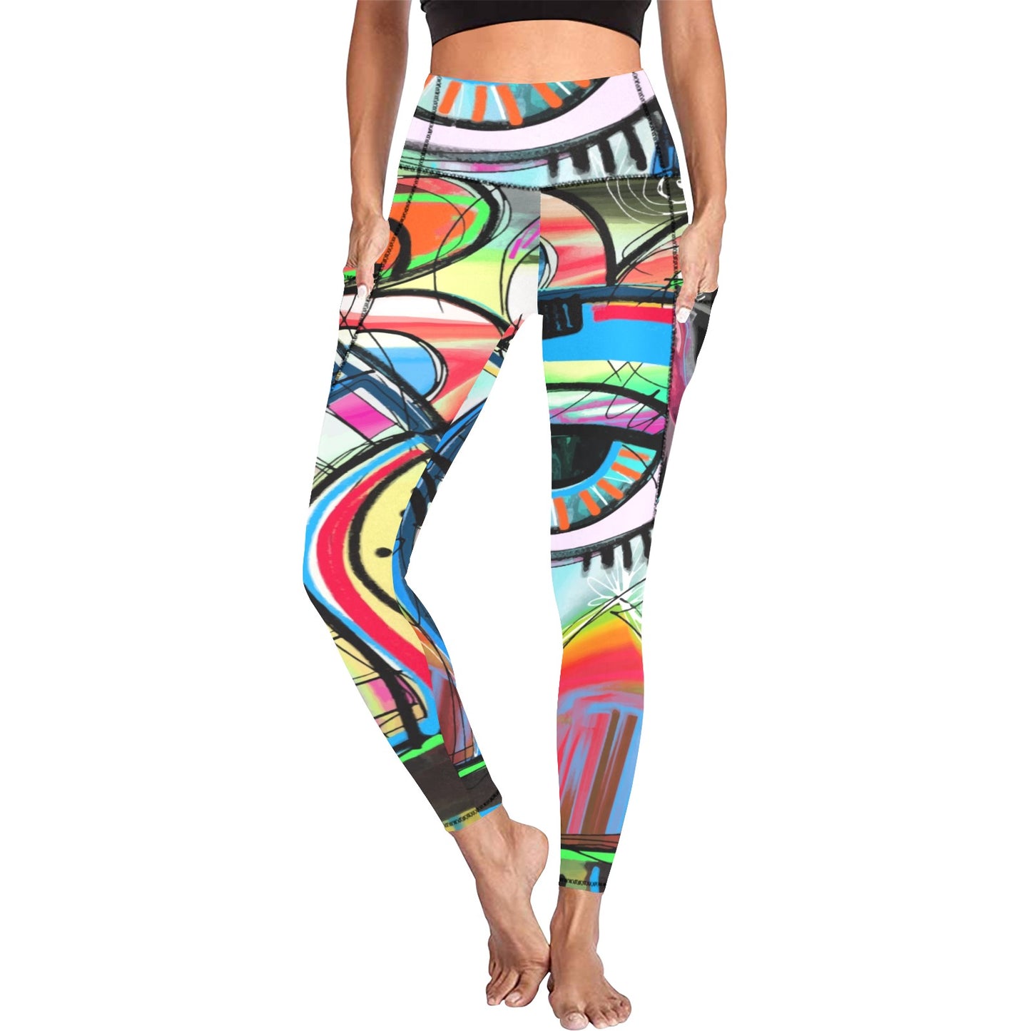 Graffiti Bird - Women's Leggings with Pockets Women's Leggings with Pockets S - 2XL animal