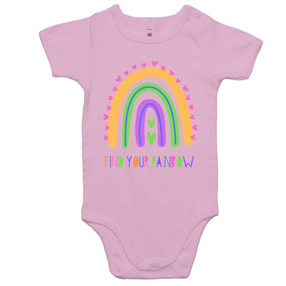 Find Your Rainbow - Baby Bodysuit Pink Baby Bodysuit kids