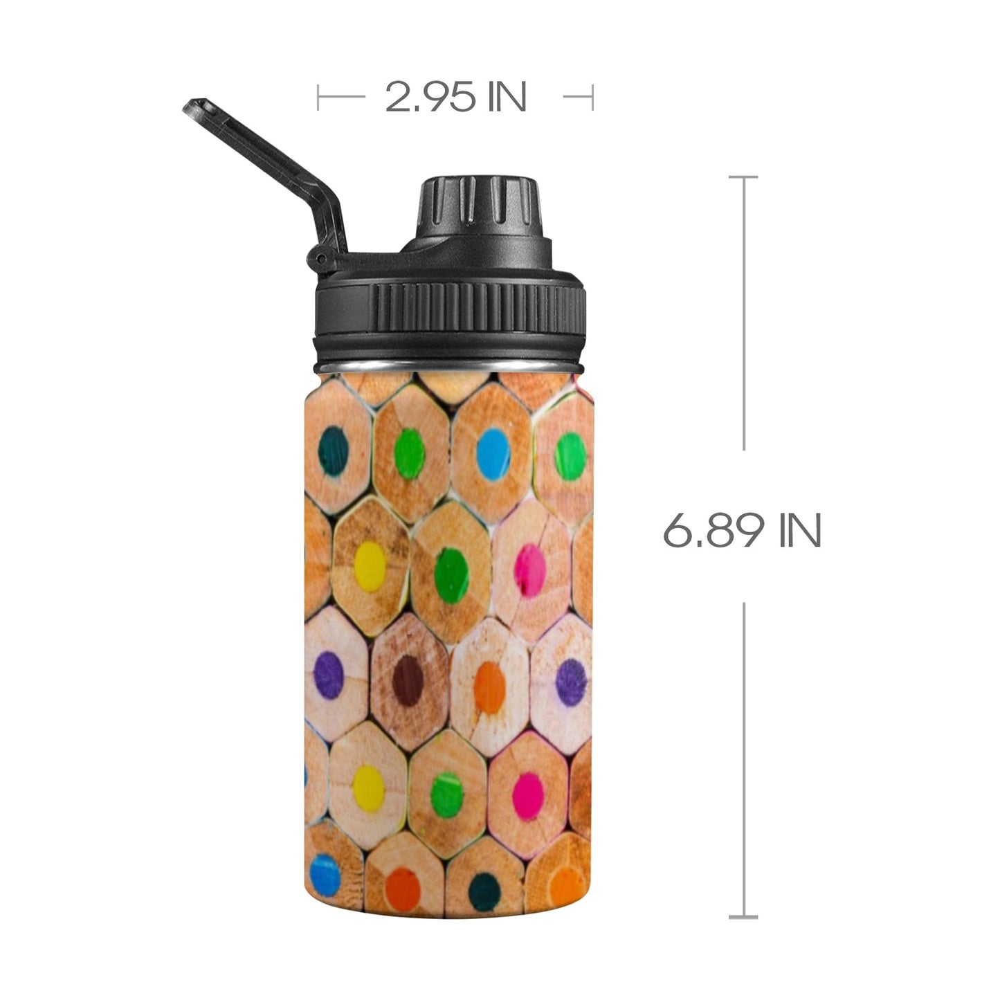 Pencils - Kids Water Bottle with Chug Lid (12 oz) Kids Water Bottle with Chug Lid Printed Offshore