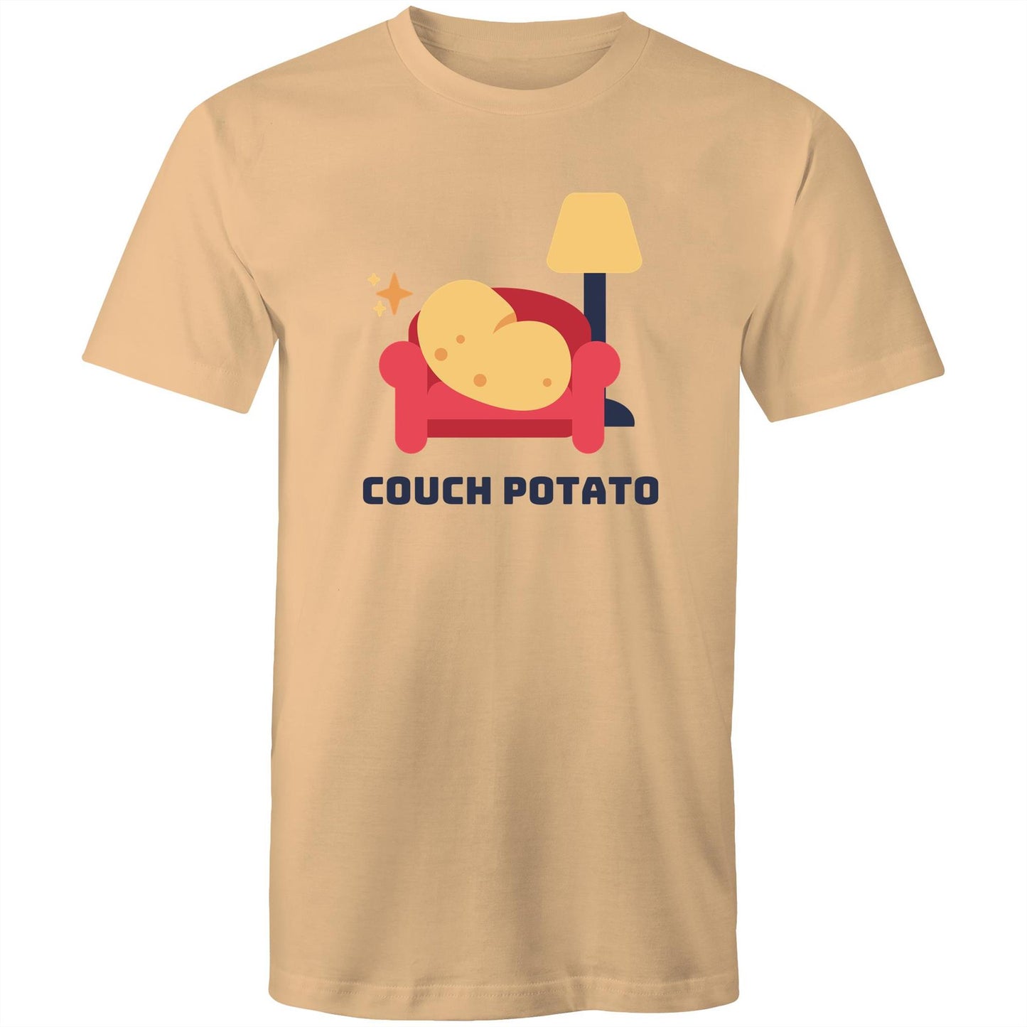 Couch Potato - Mens T-Shirt Tan Mens T-shirt Funny Plants