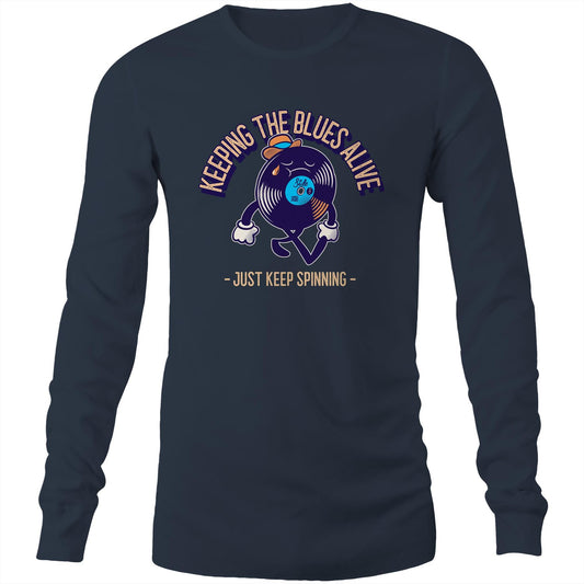 Keeping The Blues Alive - Long Sleeve T-Shirt Navy Unisex Long Sleeve T-shirt Music