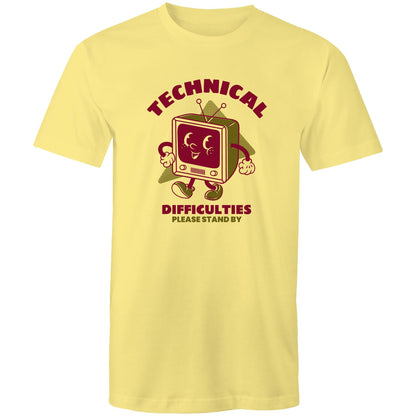Retro TV Technical Difficulties - Mens T-Shirt Lemon Mens T-shirt Retro Tech