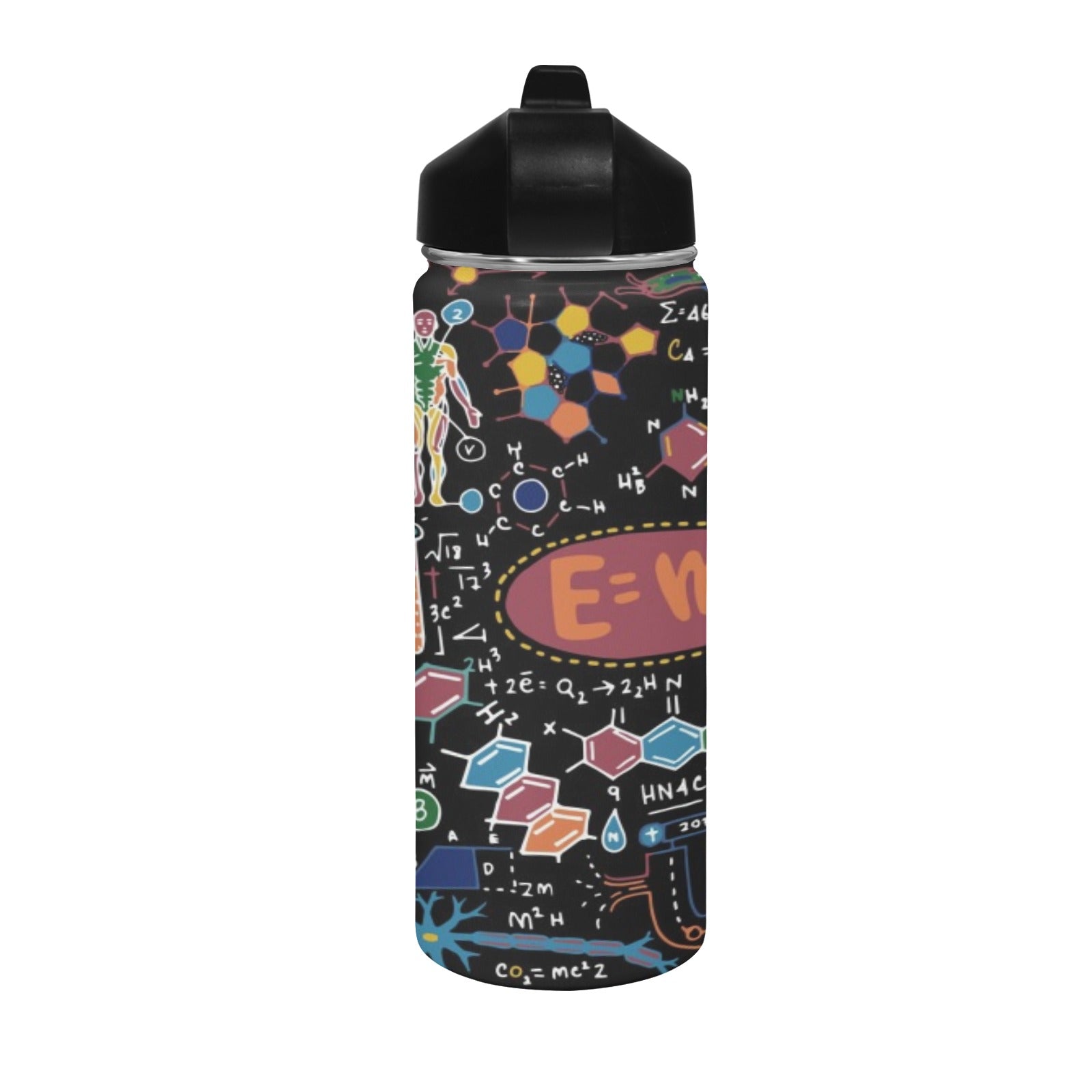 Science Time Insulated Water Bottle with Straw Lid (18 oz) Insulated Water Bottle with Straw Lid Printed Offshore