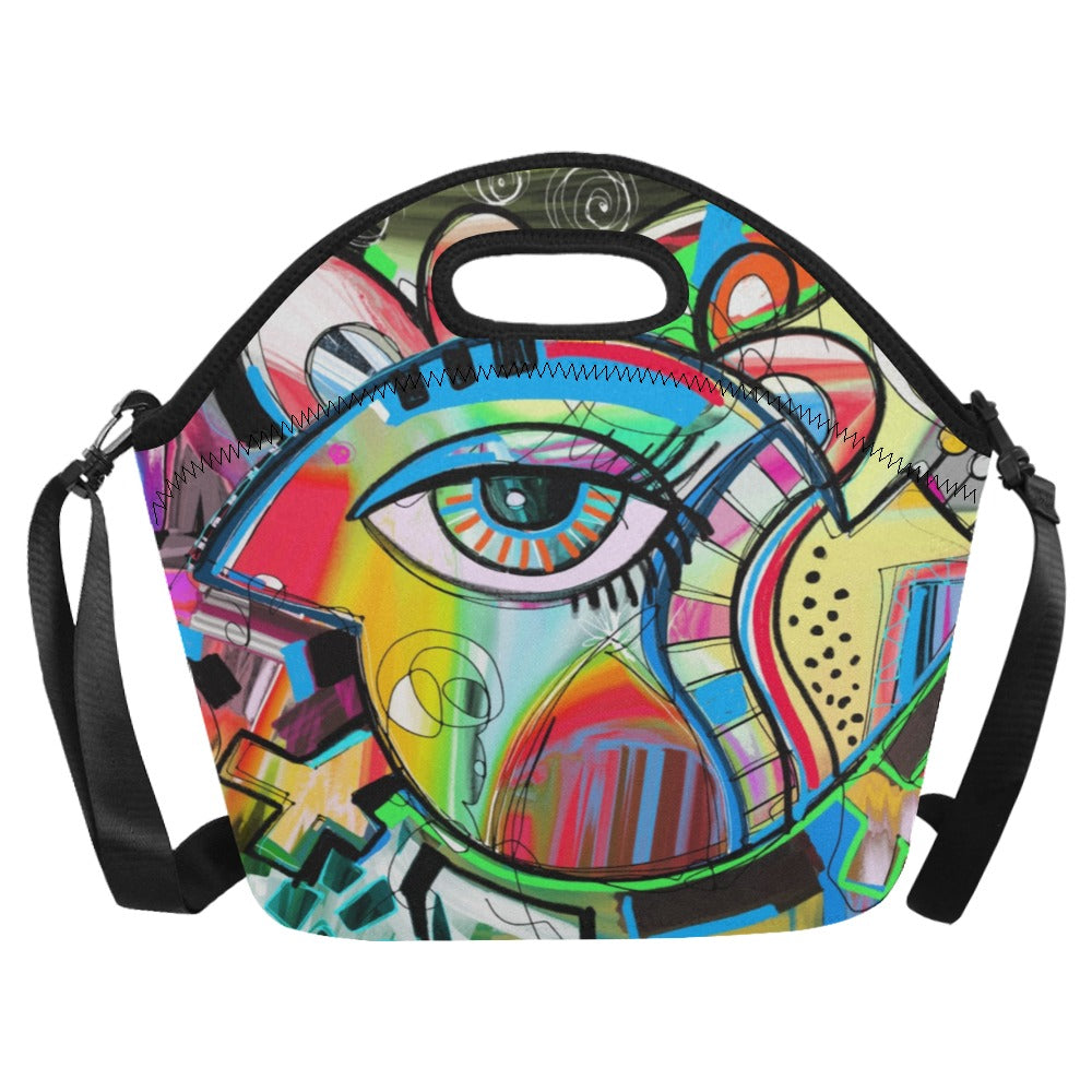 Graffiti Bird - Neoprene Lunch Bag/Large Neoprene Lunch Bag/Large animal Printed Offshore