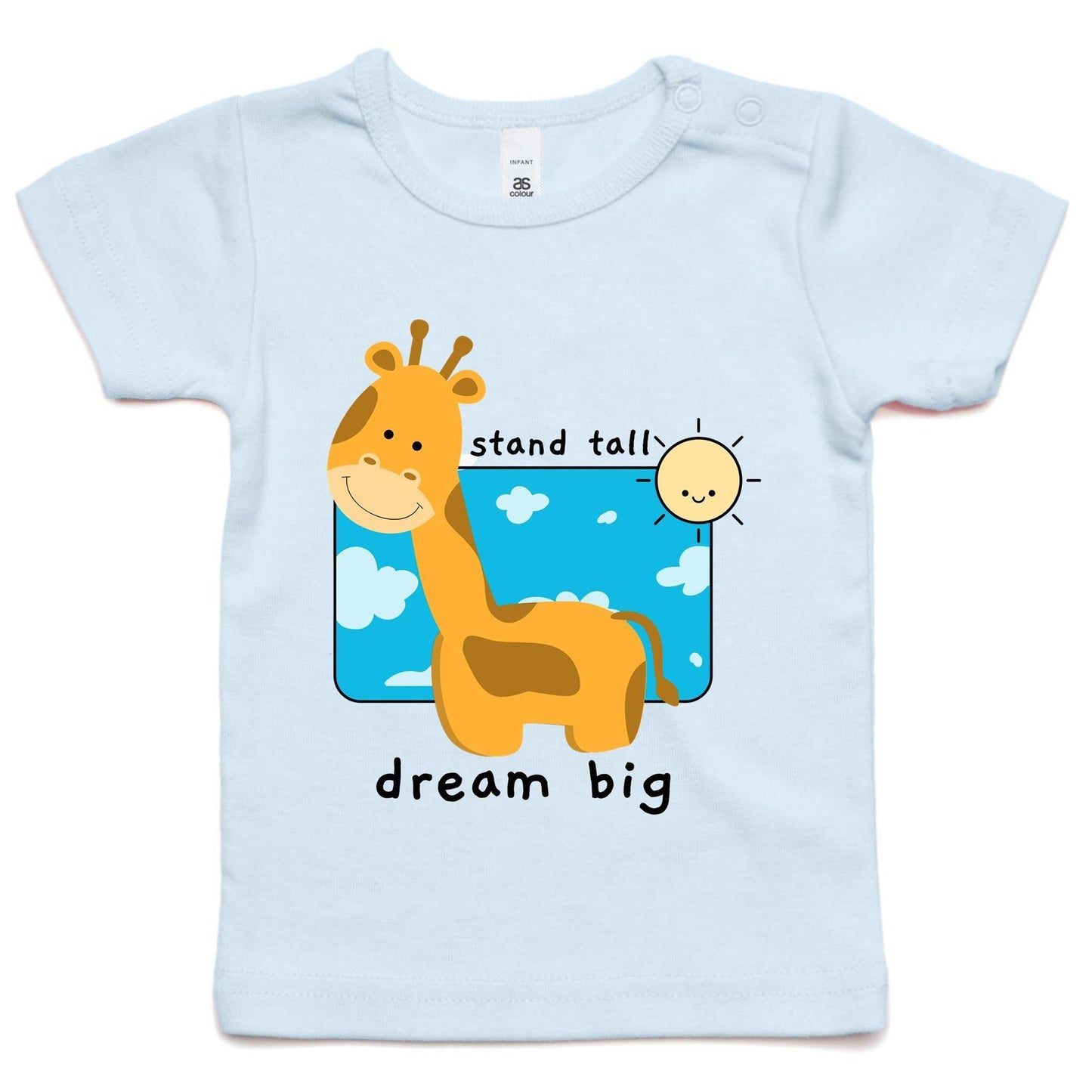 Stand Tall, Dream Big - Baby T-shirt Powder Blue Baby T-shirt animal kids