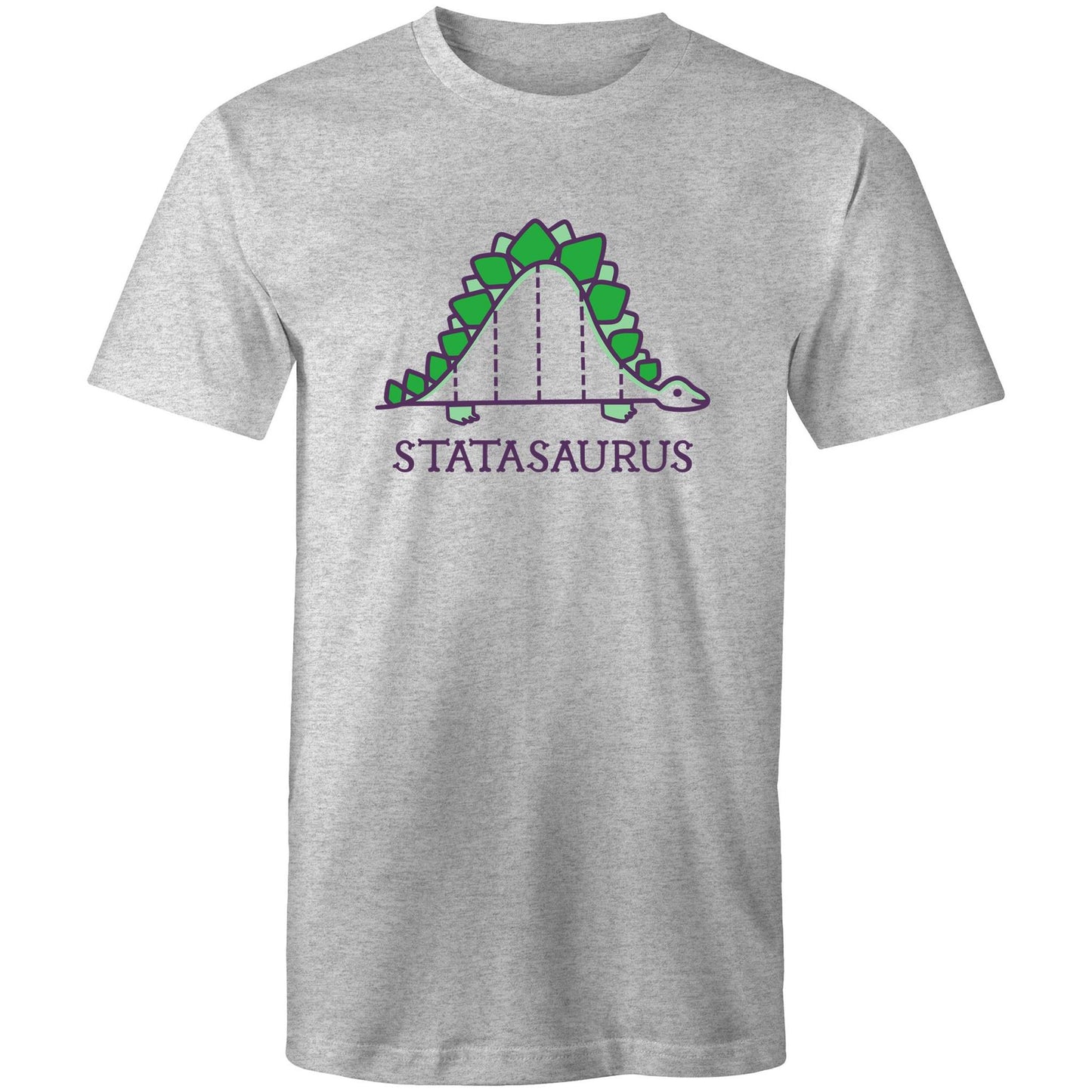 Statasaurus - Mens T-Shirt Grey Marle Mens T-shirt animal Maths Science