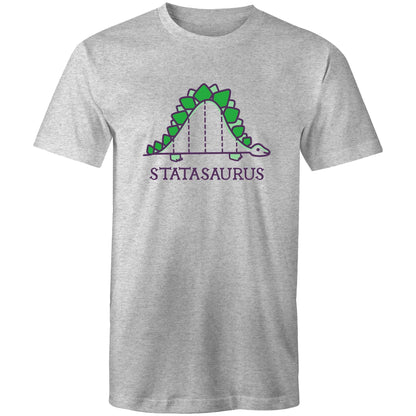Statasaurus - Mens T-Shirt Grey Marle Mens T-shirt animal Maths Science