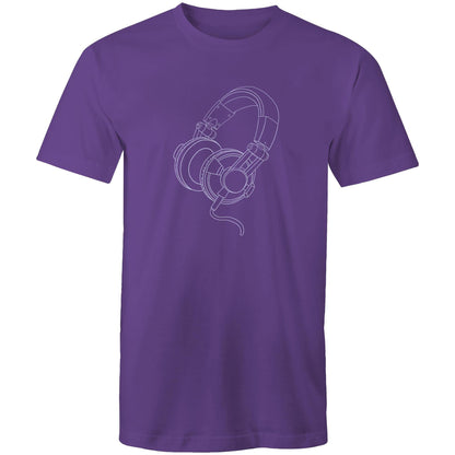 Headphones - Mens T-Shirt Purple Mens T-shirt Mens Music
