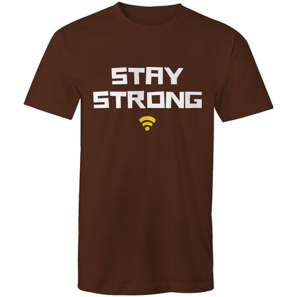 Stay Strong - Mens T-Shirt Dark Chocolate Mens T-shirt Motivation Tech