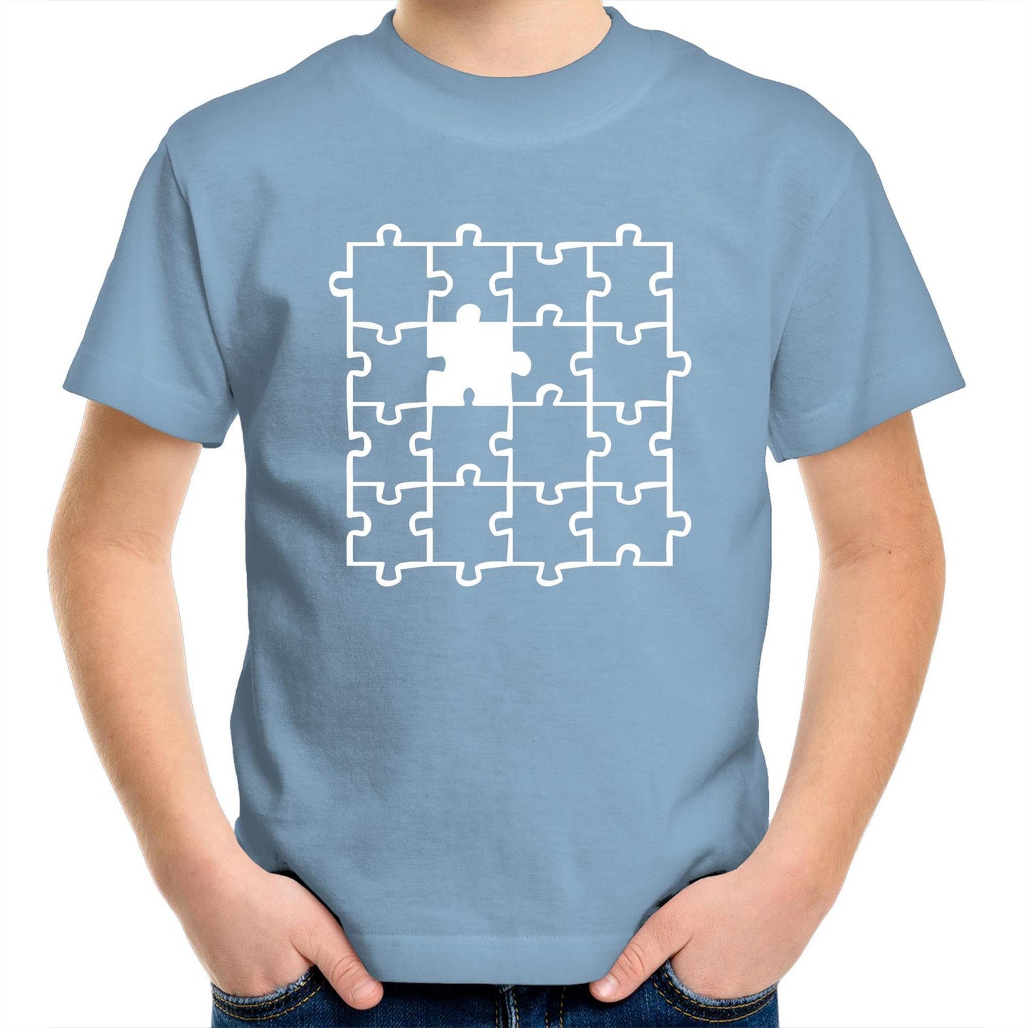 Jigsaw - Kids Youth Crew T-Shirt Carolina Blue Kids Youth T-shirt Games