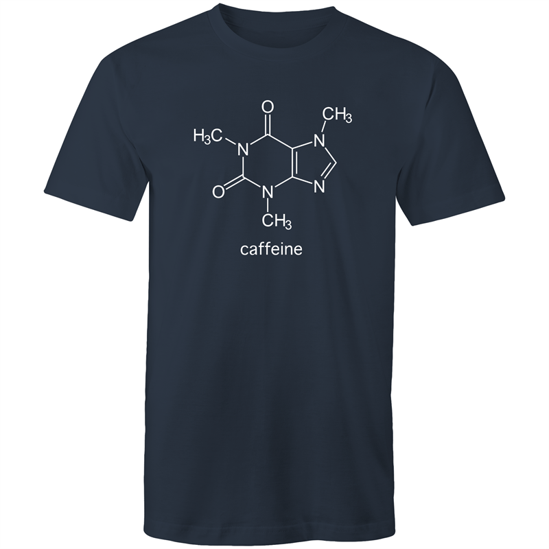 Caffeine Molecule - Mens T-Shirt Navy Mens T-shirt Coffee Mens Science