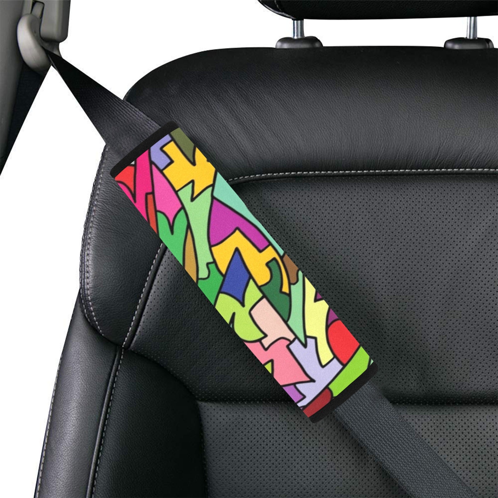 Bright Abstract Car Seat Belt Cover 7''x10'' (Pack of 2) Car Seat Belt Cover 7x10 (Pack of 2)