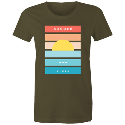 Summer Vibes - Women's T-shirt Army Womens T-shirt Retro Summer Womens