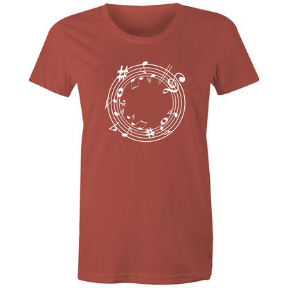 Music Circle - Women's T-shirt Coral Womens T-shirt Music Womens