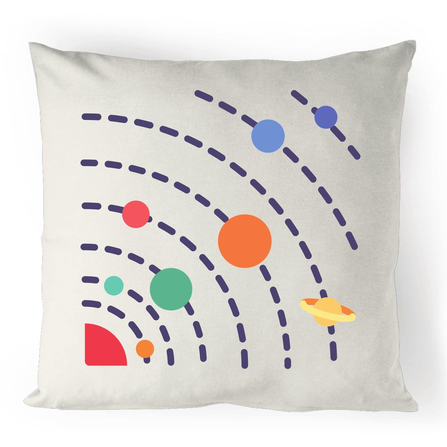 Solar System - 100% Linen Cushion Cover Natural One-Size Linen Cushion Cover kids Science Space